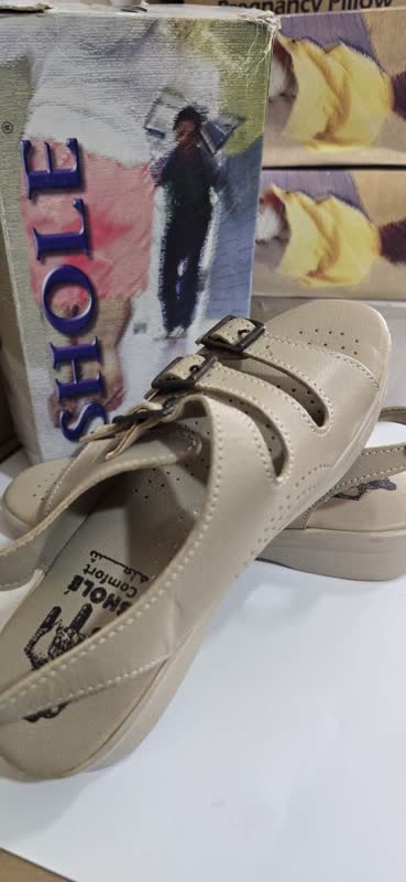 حراج تک سایز کفش طبی تابستانی زنانه شعله - مدل کامفورت - رنگ کرم